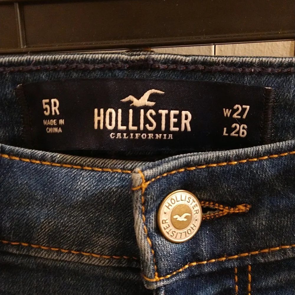Hollister high rise crop super skinny jeans Sz 5 - Picture 2 of 8